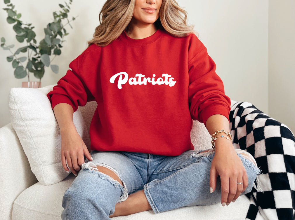 Patriots Cursive Cewneck