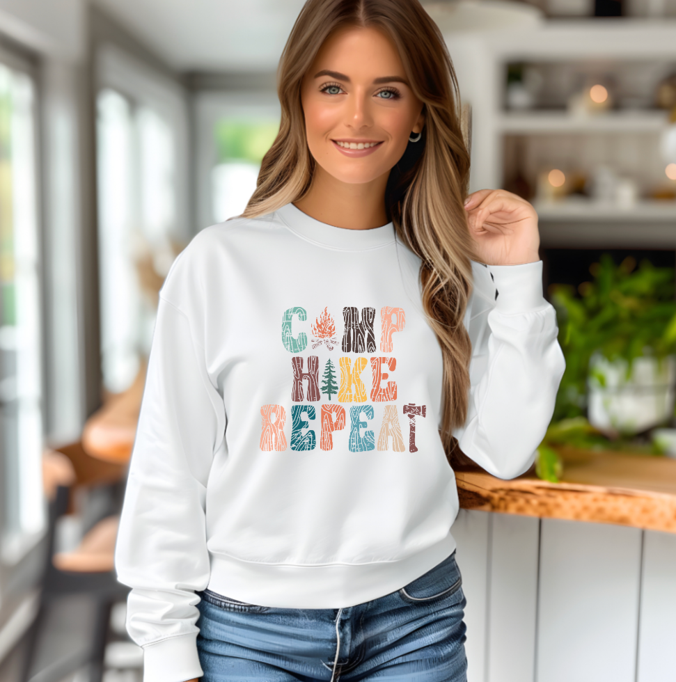 Camp Hike Repeat Crewneck