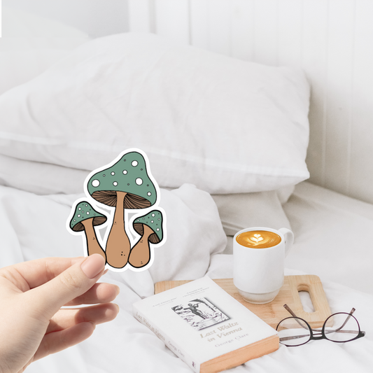 Teal Mushroom Sticker