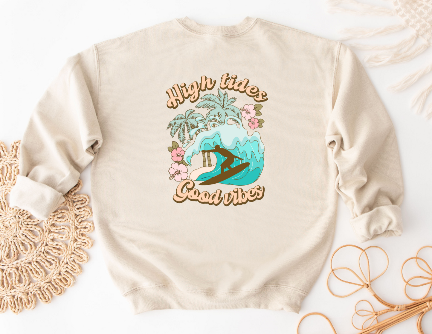 High Tides Good Vibes Crewneck