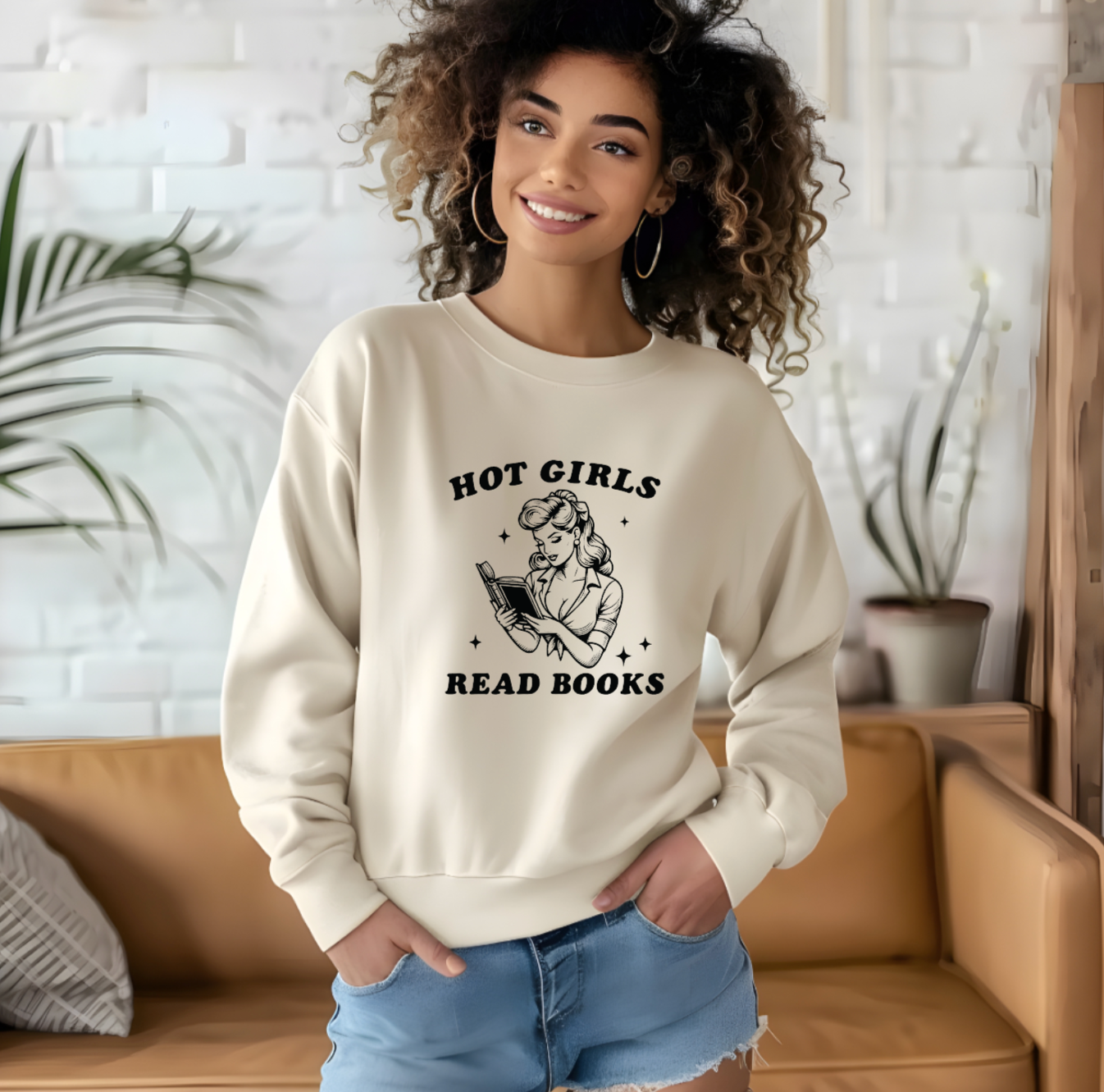 Hot Girls Read Books Crewneck