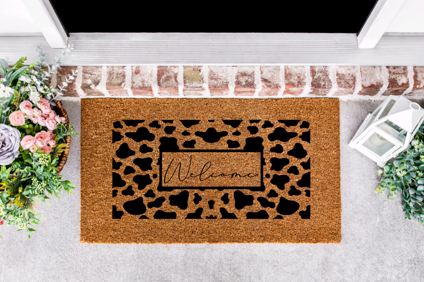 Cow Print Porch Mat