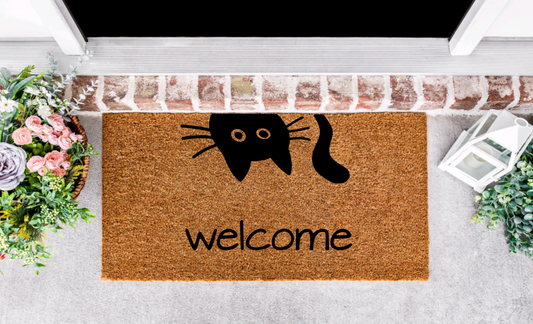 Peeking Cat Welcome Porch Mat