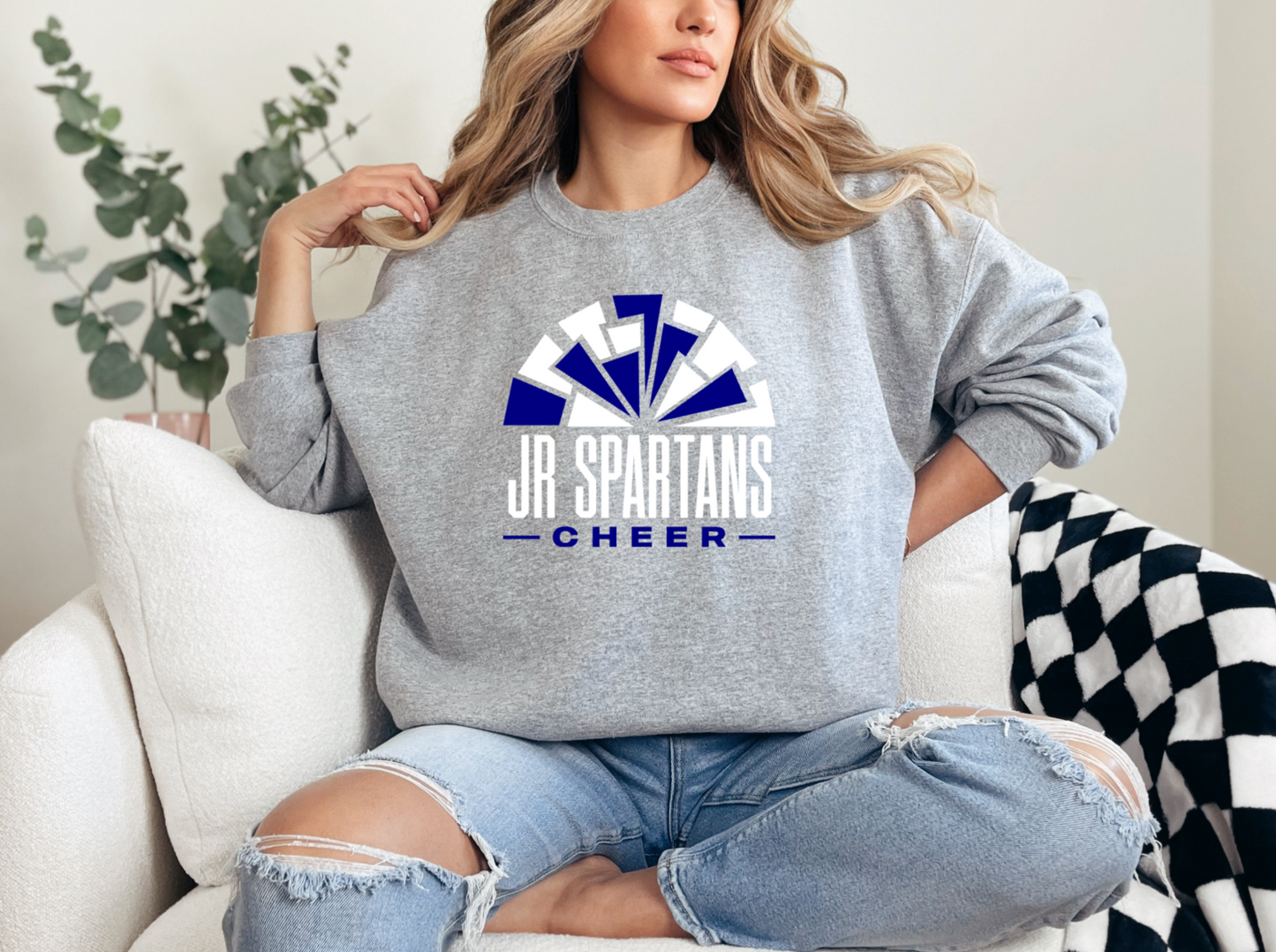 Jr Spartans Pom Pom Crewneck