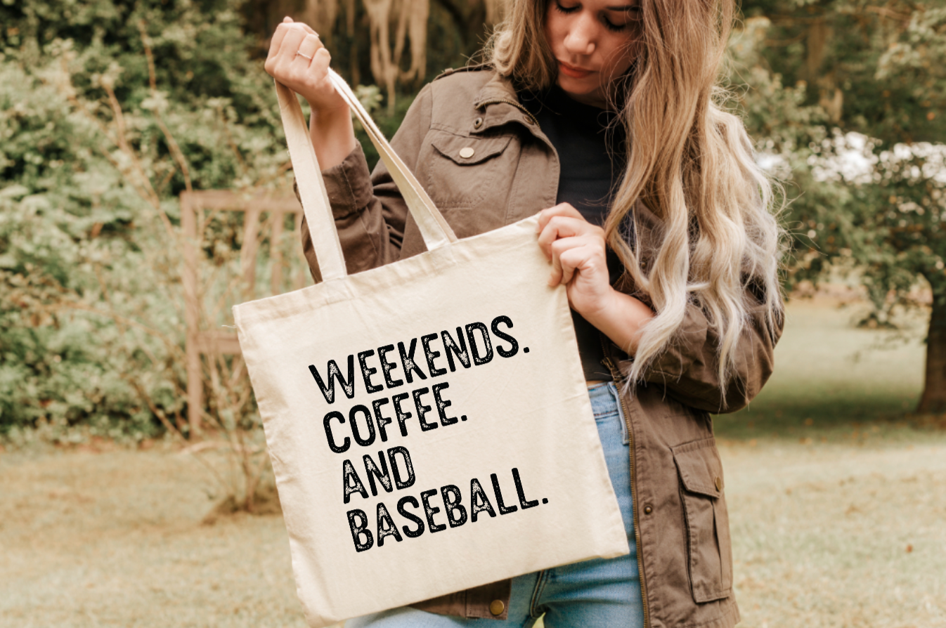 Weekends. Coffee. And Baseball. Tote Bag