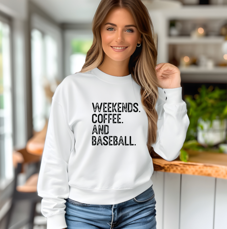 Weekends. Coffee. Baseball Crewneck