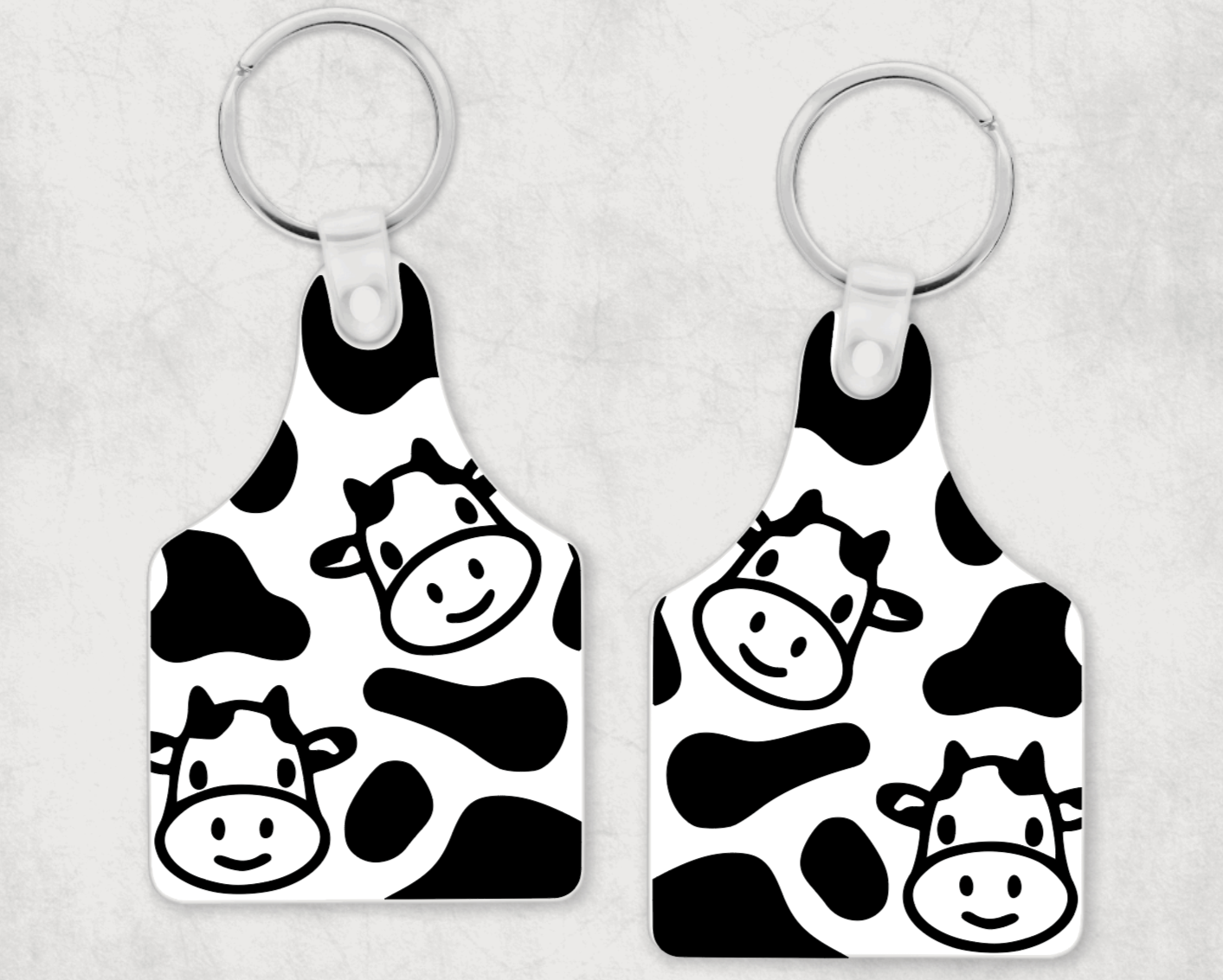 Cow Tag Keychain