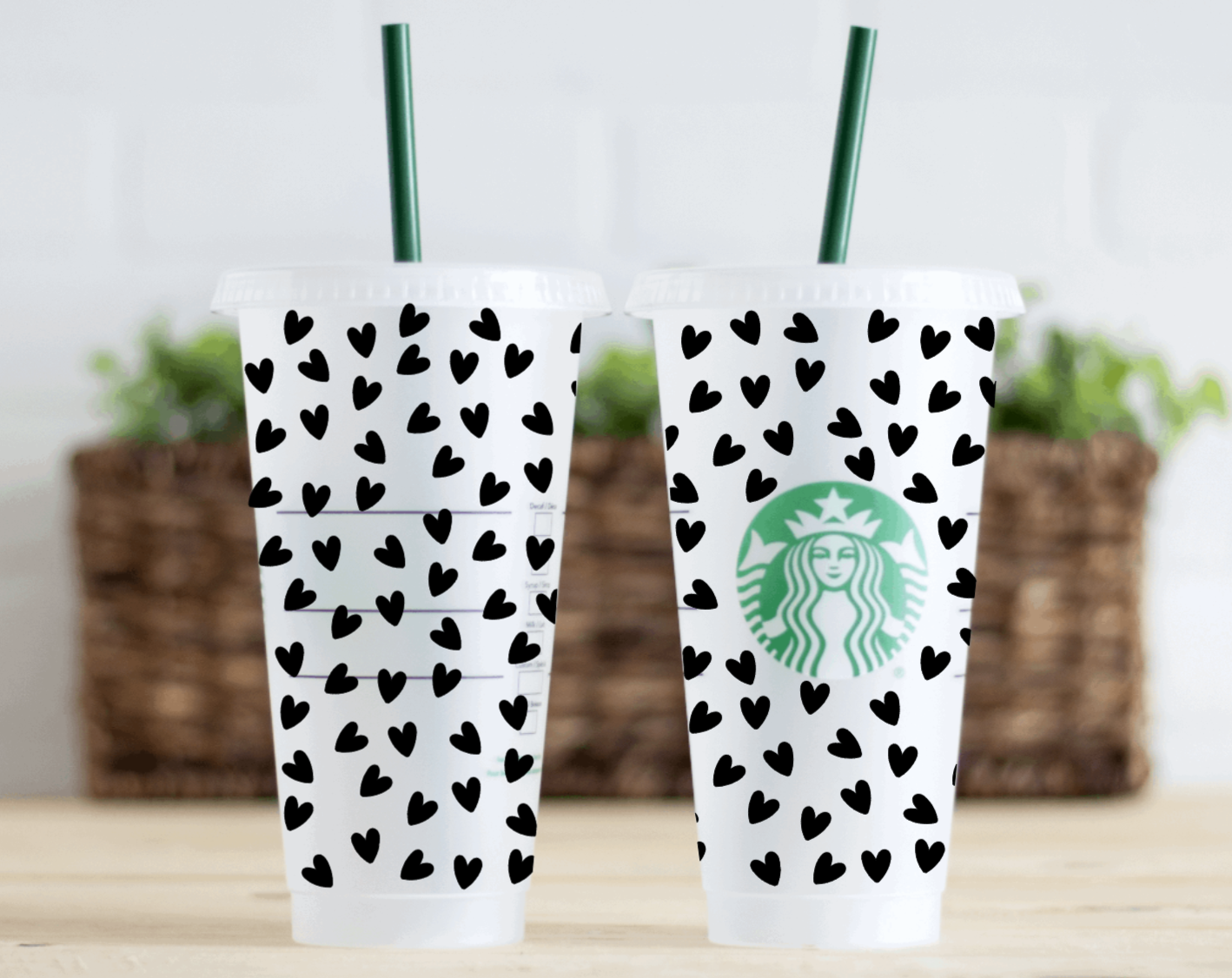 Solid Heart Starbucks Cold Cup