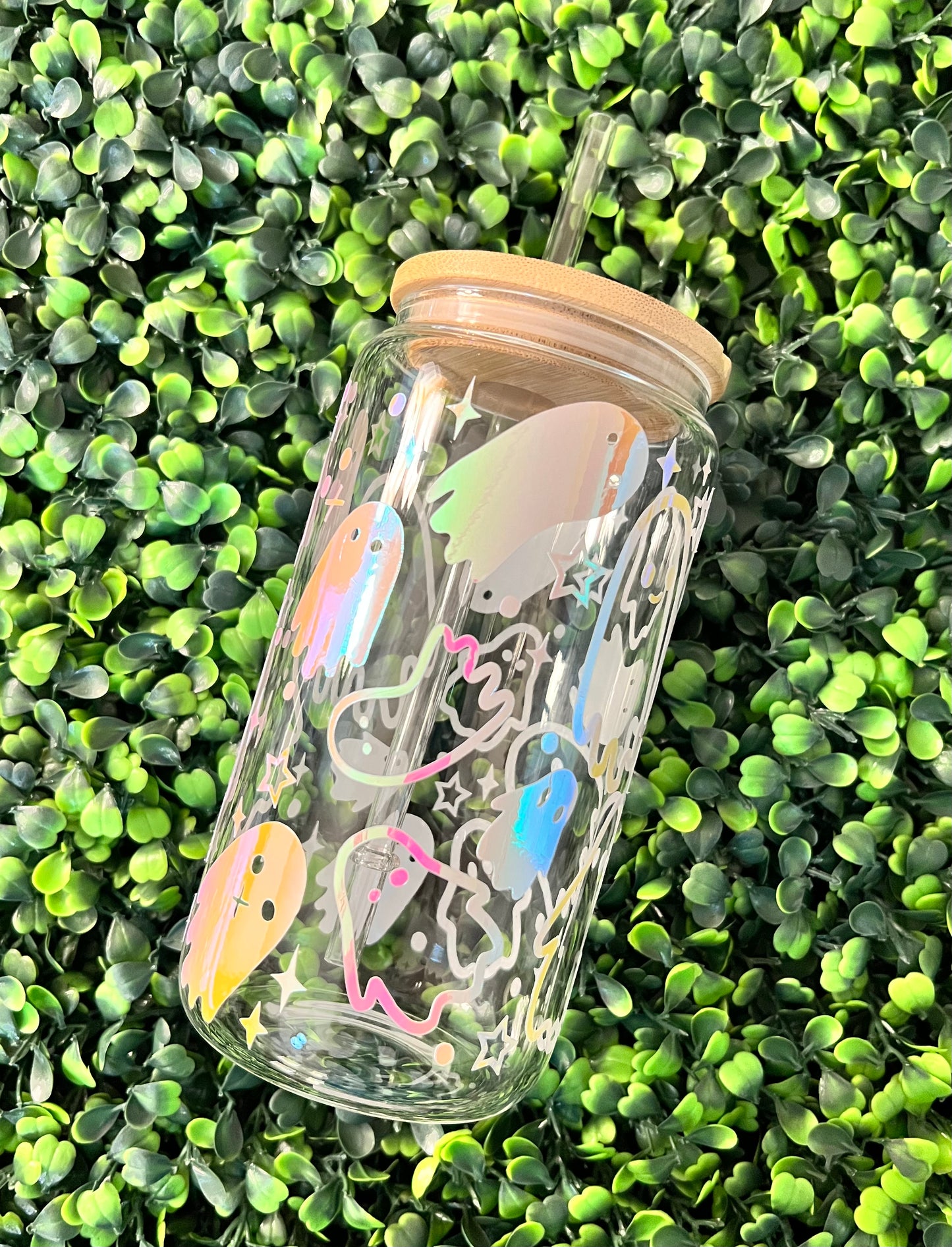 Holographic Ghost Glass Can Cup