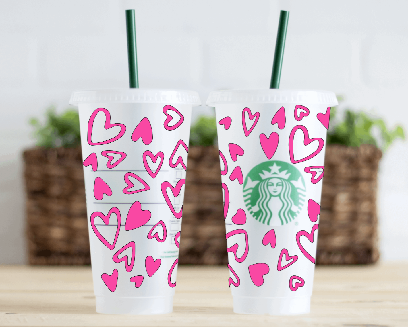 Multi Heart Starbucks Cold Cup