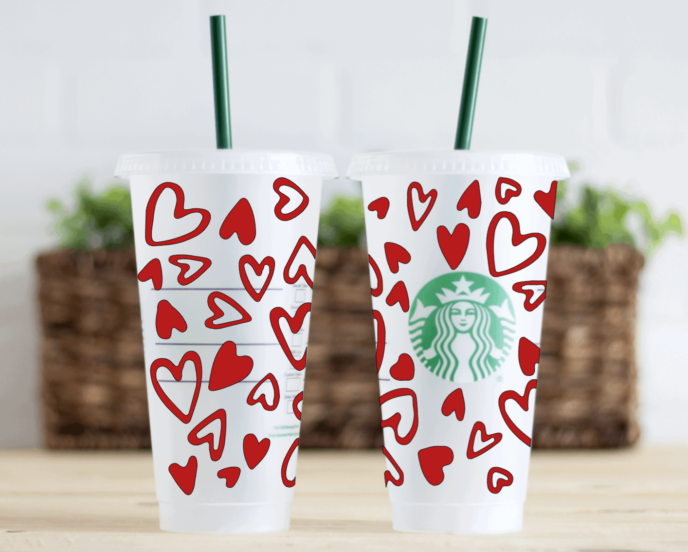 Multi Heart Starbucks Cold Cup