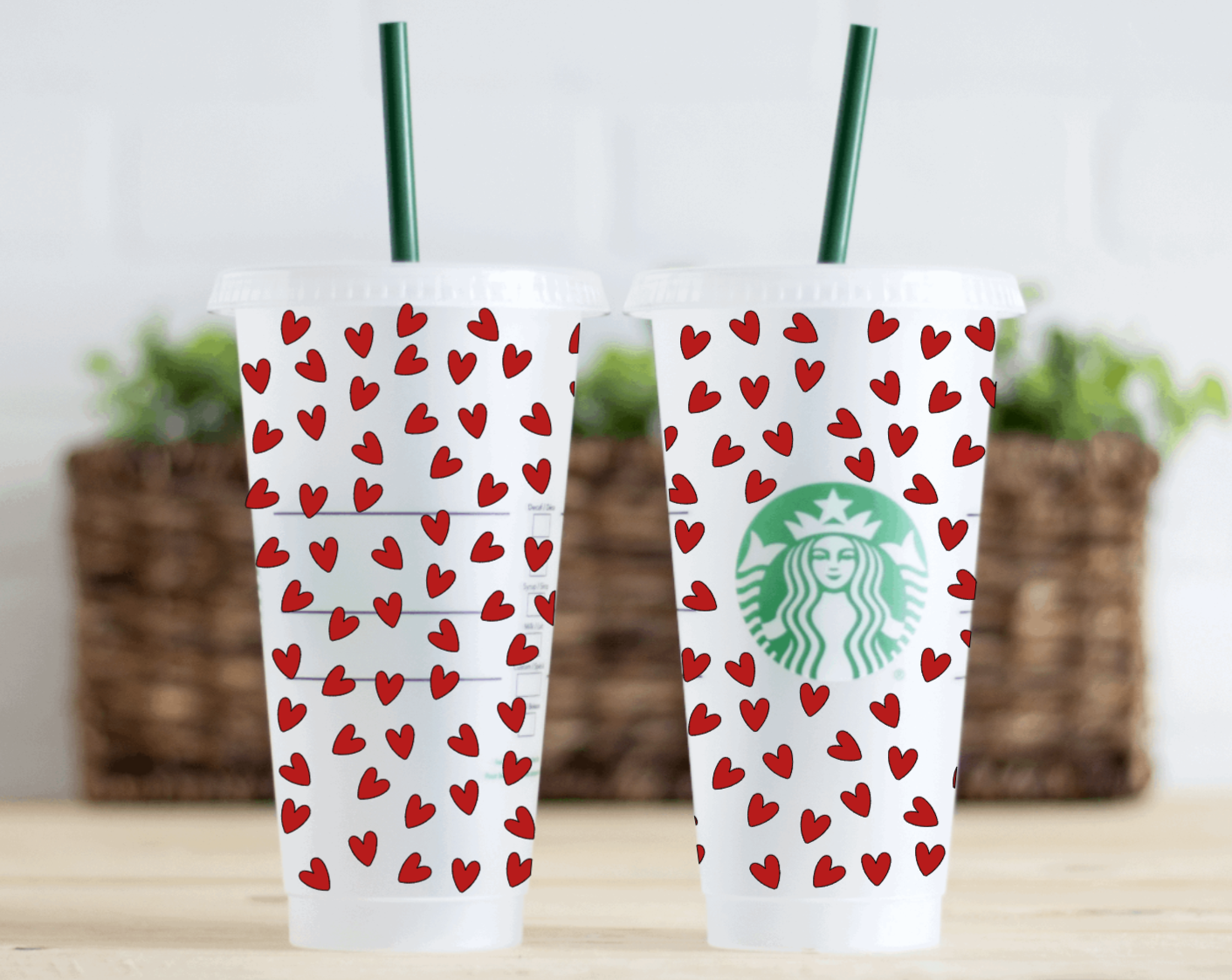 Solid Heart Starbucks Cold Cup