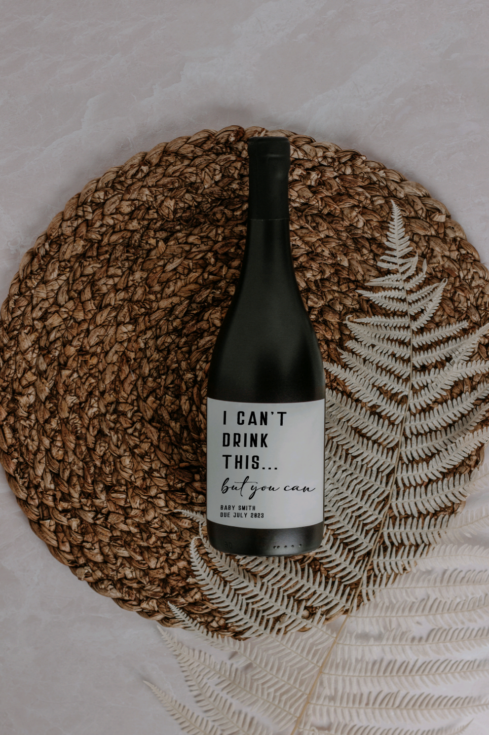 I Can't Drink This But You Can Wine Label