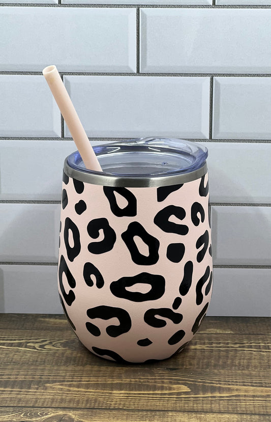 Leopard Wine Tumbler 12 oz